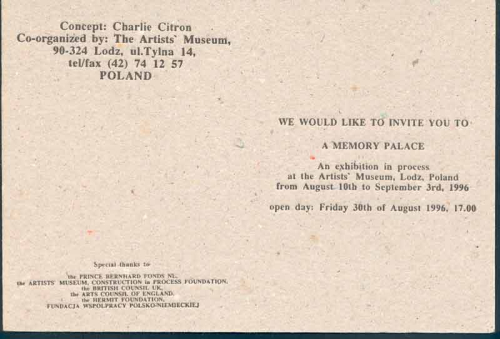 Memory palace invite